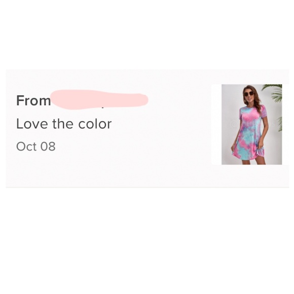 Tie Dye Print Mini Tee Shirt Dress Short Sleeve Blue Orange A-Line - Picture 7 of 7